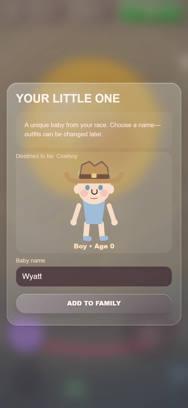 Wyatt, a fair-skinned newborn boy wearing a cowboy hat, destined to be a Cowboy.