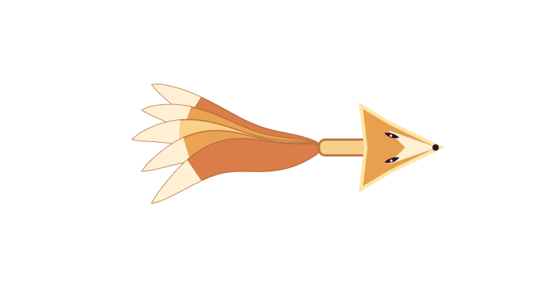 Celestial Fox head and five flowing golden tails